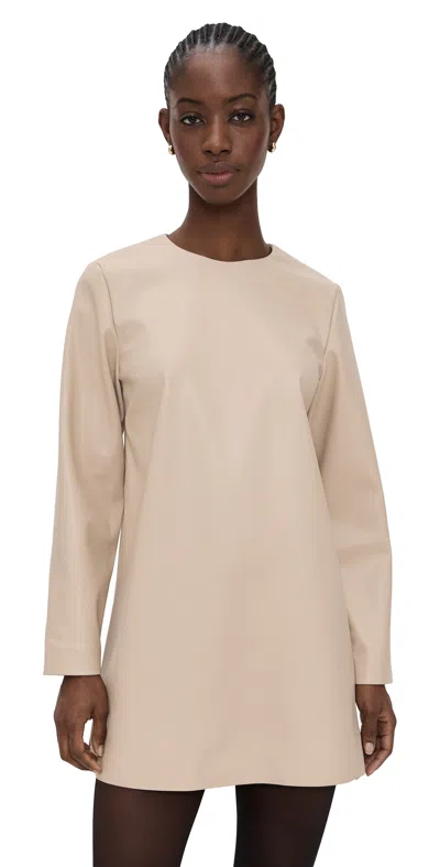 Le Bop Ophelia Faux Leather Dress Sand In Neutral
