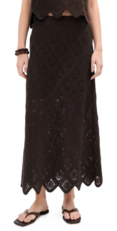 Le Bop Ora Crochet Skirt Chocolate In Brown