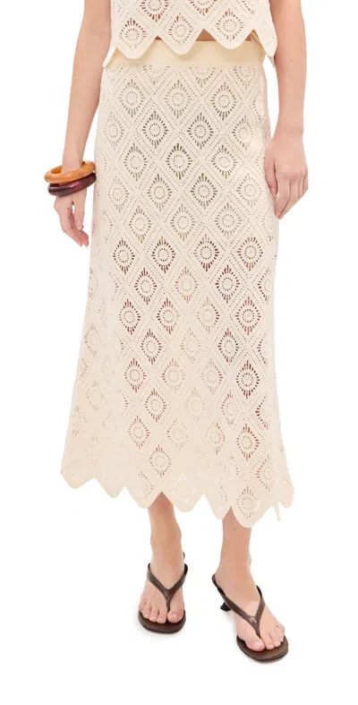 Le Bop Ora Crochet Skirt Ivory In Neutral