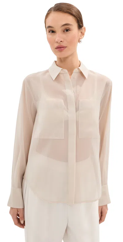 Le Bop Organza Button Down Ivory In Neutral