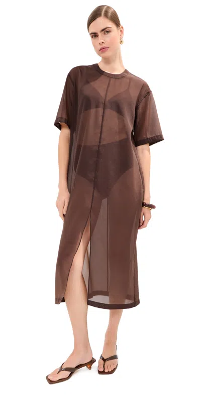 Le Bop Organza Midi Dress Coffee Bean