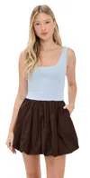 Le Bop Piper Combo Dress Sky/chocolate In Brown