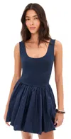 Le Bop Piper Solid Dress Navy In Blue