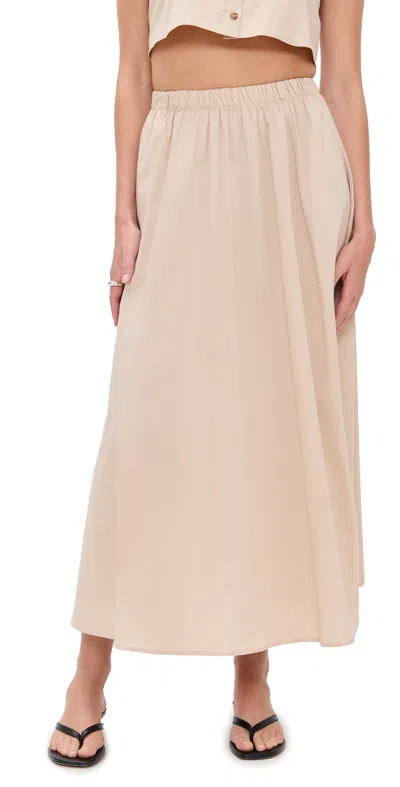 Le Bop Poplin Martha Skirt Khaki In Brown