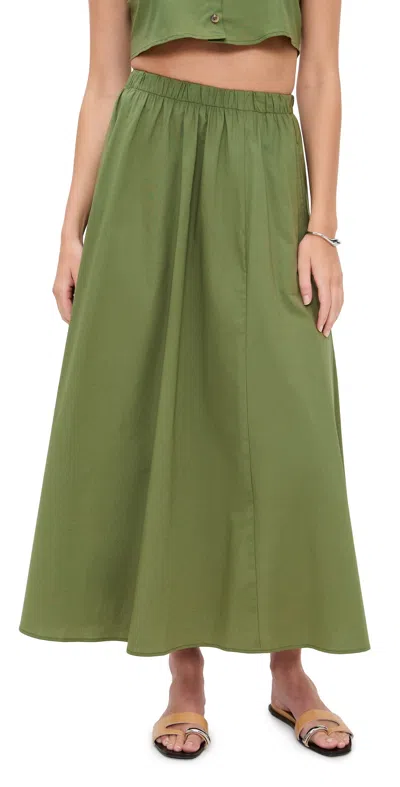 Le Bop Poplin Martha Skirt Olive In Green