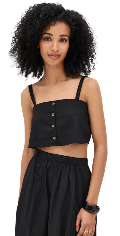 Le Bop Poplin Martha Top Black