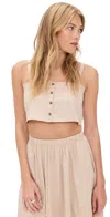 Le Bop Poplin Martha Top Khaki In Brown
