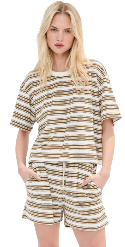 Le Bop Poppy Tee White/chocolate In Neutral