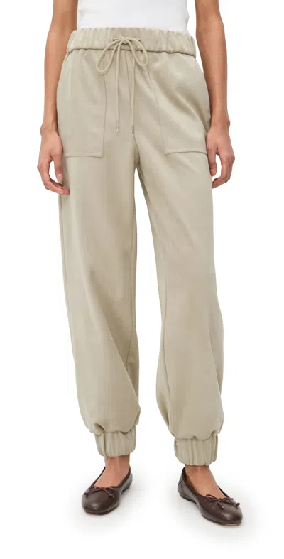 Le Bop Remy Faux Suede Joggers Feather Grey In White