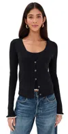 Le Bop Ribbed Cardigan Black & White In Black & White