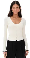 Le Bop Ribbed Cardigan White & Black