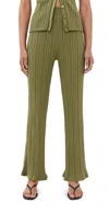 Le Bop Ribbed Flare Pants Olive