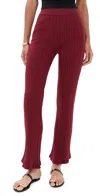Le Bop Ribbed Flare Pants Oxblood In Burgundy