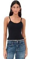 Le Bop Ribbed Tank Black & White In Black & White