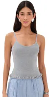 Le Bop Ribbed Tank Heather Gray