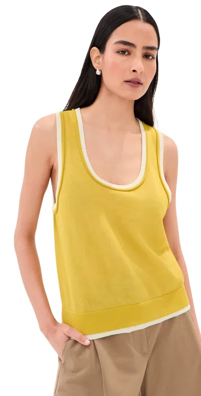 Le Bop Rina Tank Top Citrine/white In Yellow