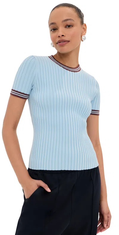 Le Bop Ringer Tee Sky/chocolate In Blue