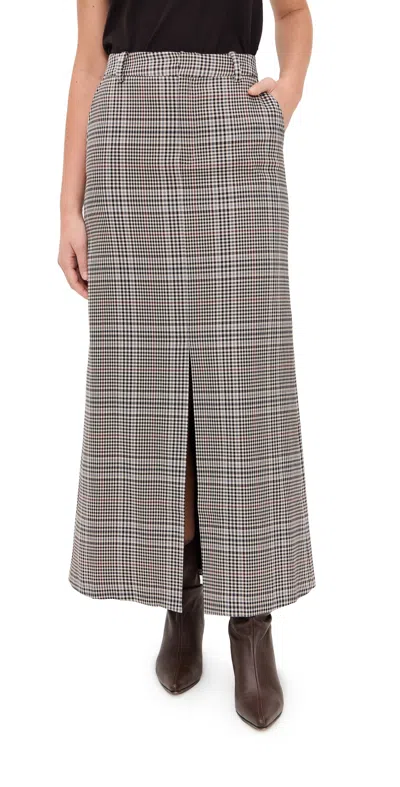 Le Bop Roxy Skirt Tan Plaid In Brown