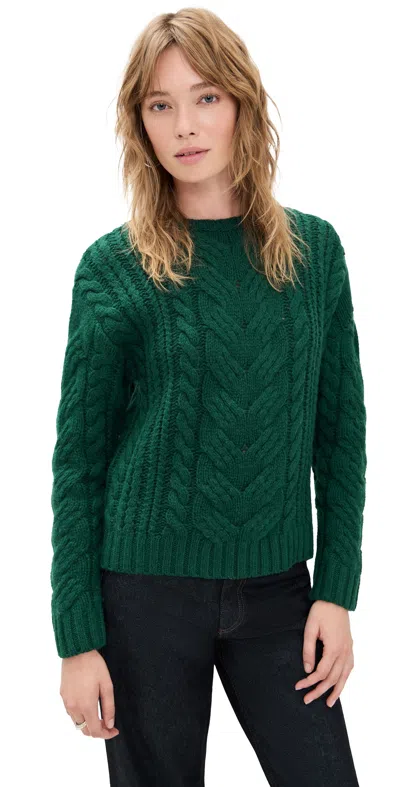 Le Bop Sabine Cable Knit Sweater Everglade In Green
