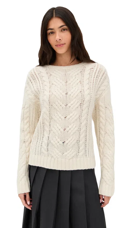 Le Bop Sabine Cable Knit Sweater Ivory In White