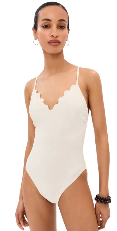 Le Bop Scallop One Piece Ivory In White