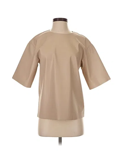 Pre-owned Le Bop Short Sleeve Blouse In Tan