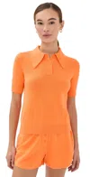 Le Bop Short Sleeve Polo Papaya In Orange