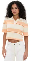 Le Bop Short Sleeve Striped Polo Antique White Stripe
