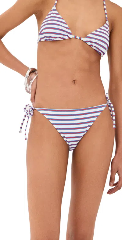 Le Bop Side Tie Bikini Bottoms Varigated Stripe In Multi