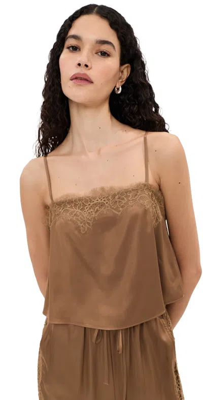 Le Bop Sienna Satin Top Hazelnut In Brown