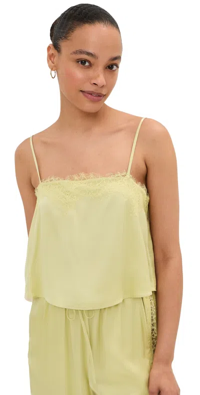 Le Bop Sienna Satin Top Honeydew In Yellow