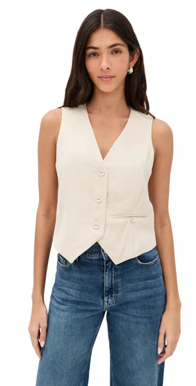 Le Bop Simone Satin Vest Ivory In White