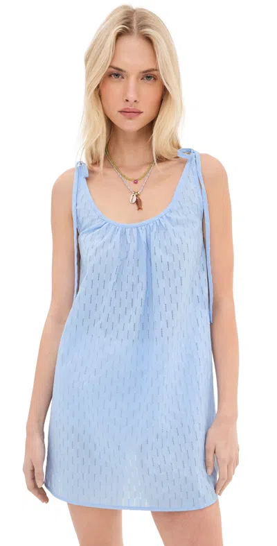 Le Bop Skylar Eyelet Mini Dress Blue