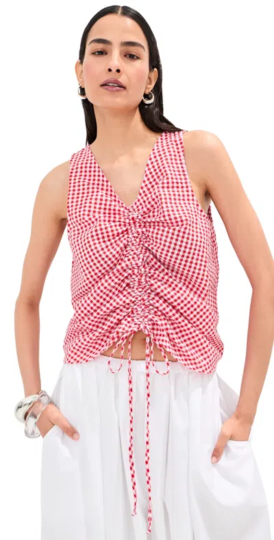 Le Bop Sleeveless Fallon Top Red Check