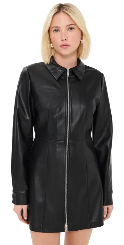 Le Bop Sloane Faux Leather Dress Black
