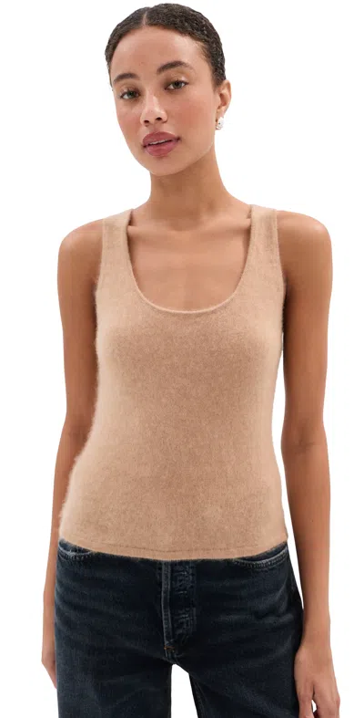 Le Bop Sofia Cashmere Sweater Twinset Tank Light Camel In Multi