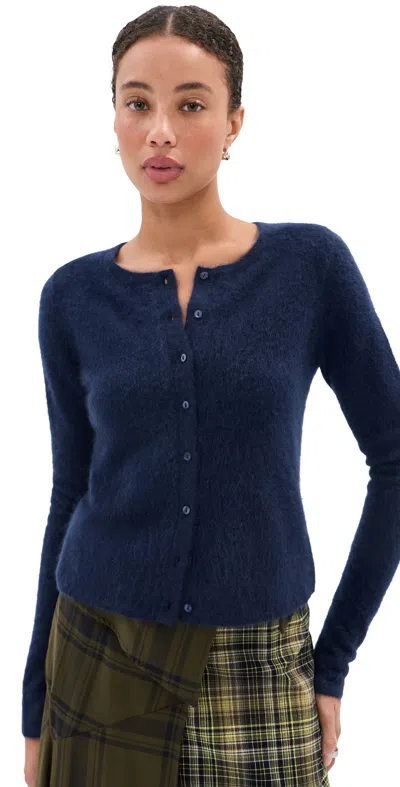 Le Bop Sofia Cashmere Twinset Cardigan Navy In Blue
