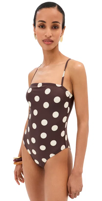 Le Bop Square Neck One Piece Polka Dot In Multi