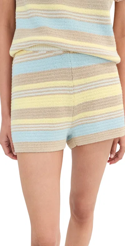 Le Bop Striped Boucle Shorts Sand Multi