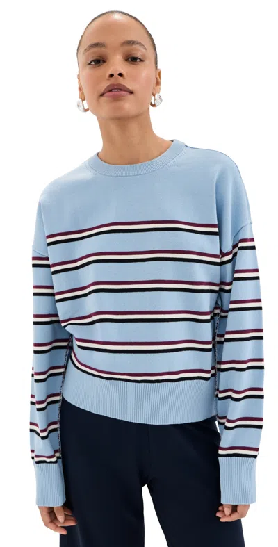 Le Bop Striped Boxy Pullover Light Blue Stripe