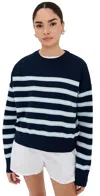 Le Bop Striped Boxy Pullover Midnight Stripe In Midnight Stripe
