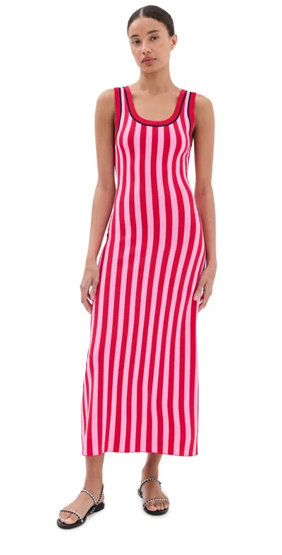 Le Bop Striped Jacquard Dress Poppy/pink