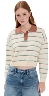 Le Bop Striped Polo Antique White Stripe