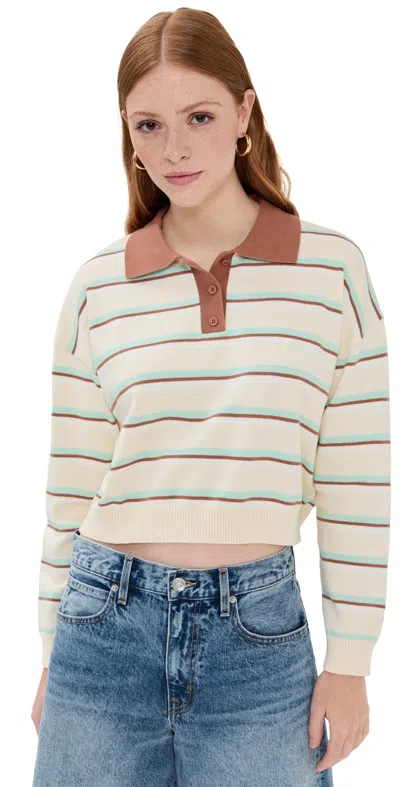 Le Bop Striped Polo Antique White Stripe