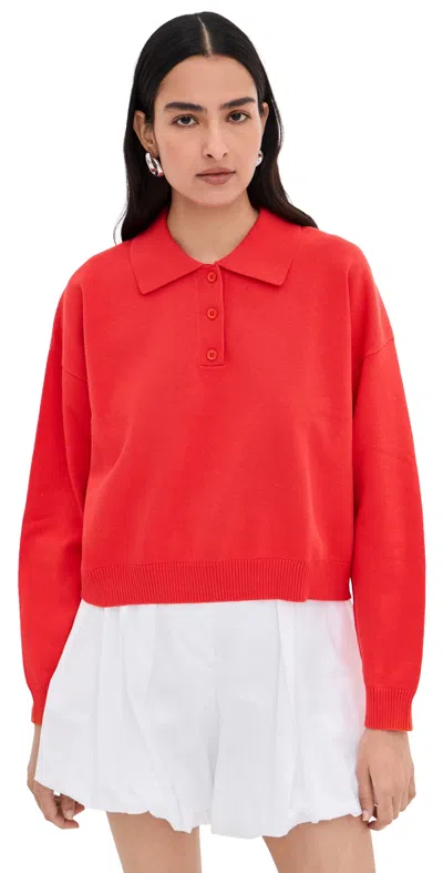 Le Bop Striped Polo Flame In Red