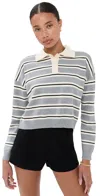 Le Bop Striped Polo Heather Grey Stripe