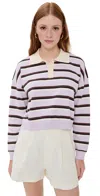 Le Bop Striped Polo Lilac Stripe In Purple