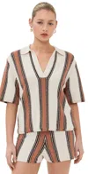 Le Bop Striped Polo Sand Stripe