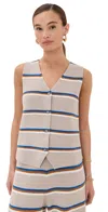 Le Bop Striped Vest Beige Stripe