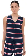 Le Bop Striped Vest Dark Denim Stripe In Dark Denim Stripe